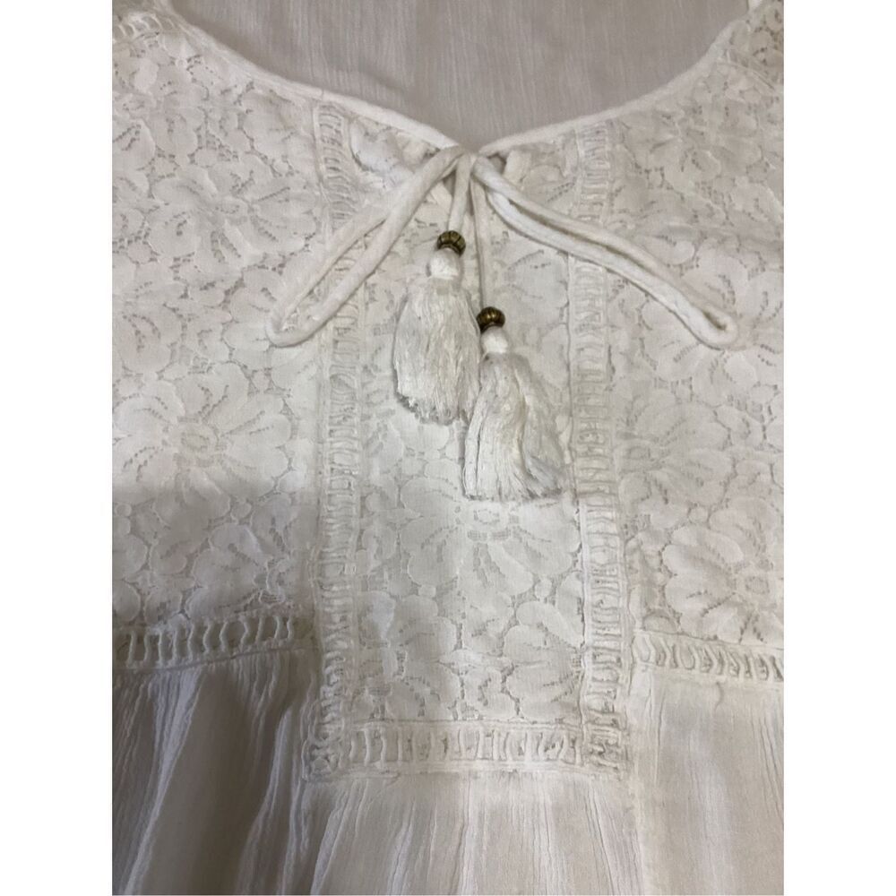 Women’s Lace Rayon Peasant Top L - Picture 7 of 8